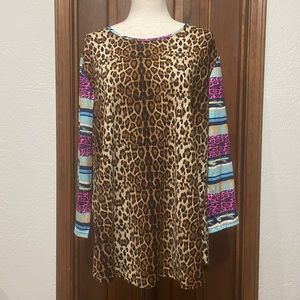 NWT Southern Stitch Leopard & Serape/Aztec(ish) Tunic XXL